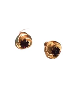 Vintage Garnet Pierced Earrings